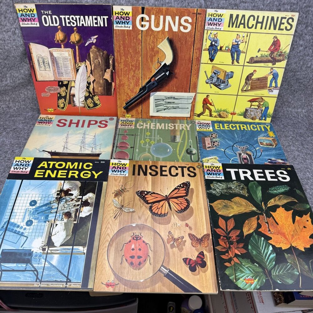 ✅How and Why Wonder Books Vintage 1960's Kids Reference Books Lot of 9